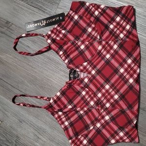 New! Almost Famous Burnt Red Tank Crop Top Large